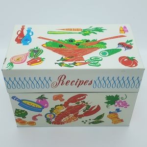 Vintage Ohio Art Metal Recipe Box Cooking Kitchen Kitsch Lobster